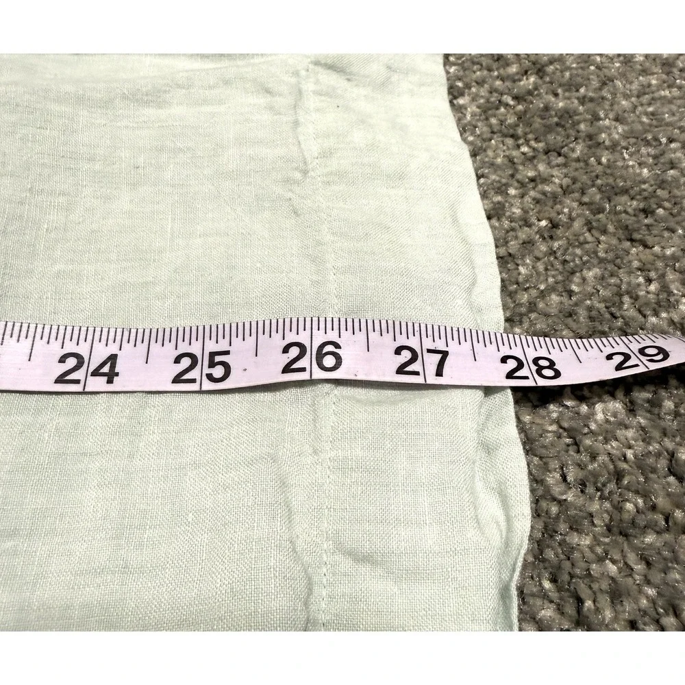 Set of 2 Linen Euro Sham Pillow Covers 26x26 Light Green Boho Farmhouse Throw
